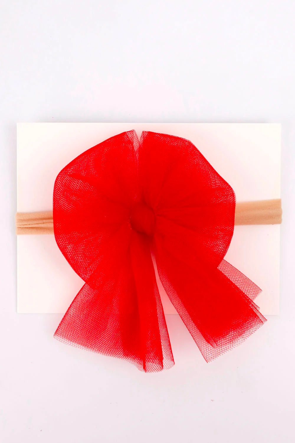 Fascia Neonata Fiocco Organza Rosso