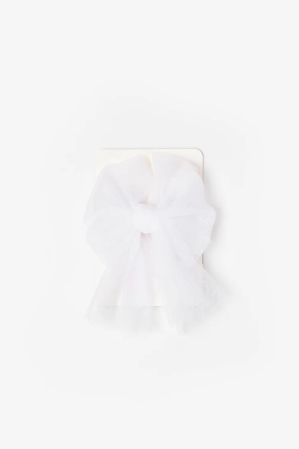 Fermaglio Bambina Fiocco Organza Bianco