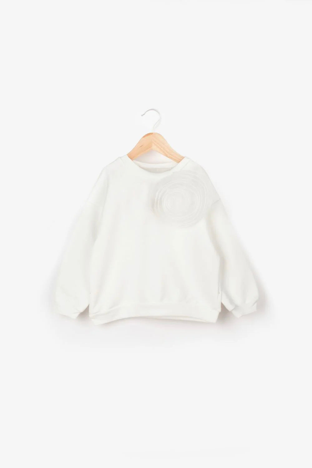 Felpa Bambina Fiore Bianco