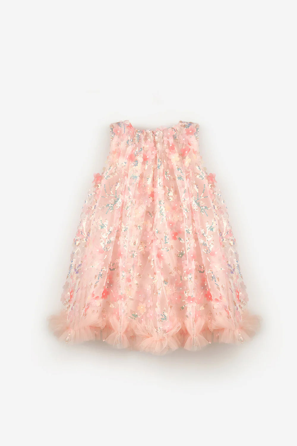 Abito Bambina Flower Pesca