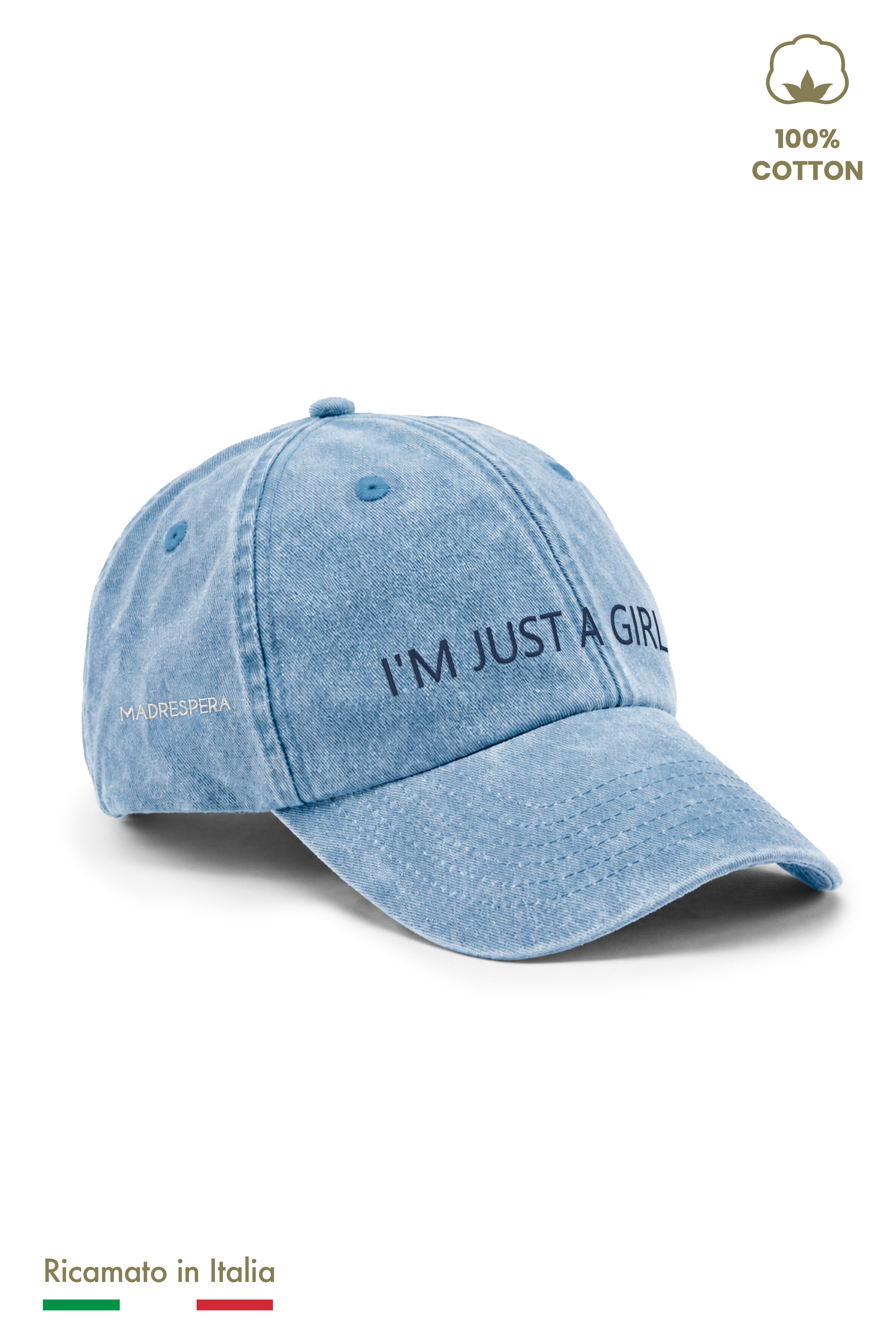 Cappellino Ricamato Bambina Vintage "I'M JUST A GIRL"