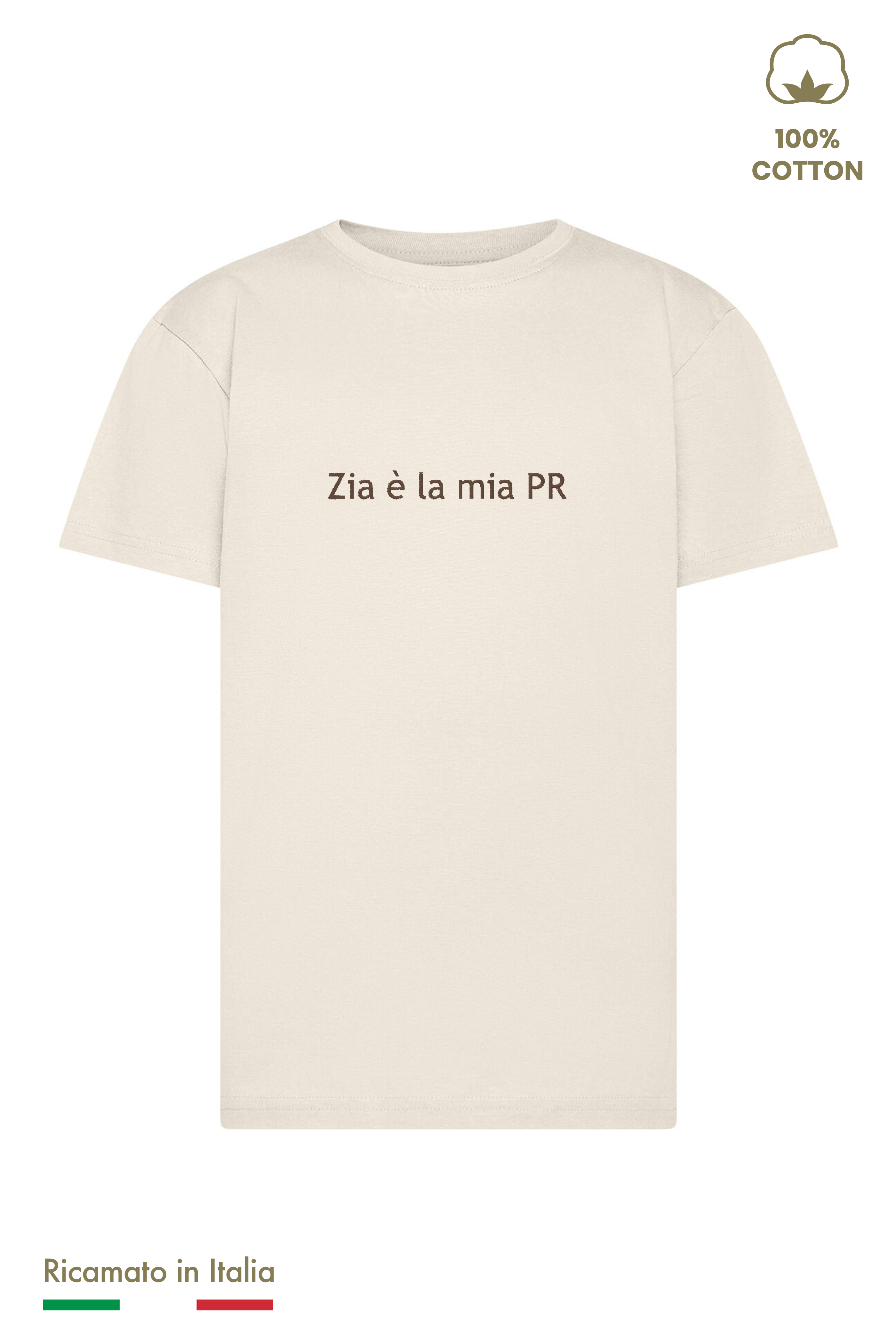T-shirt Ricamata Bambino Unisex "Zia è la mia PR"
