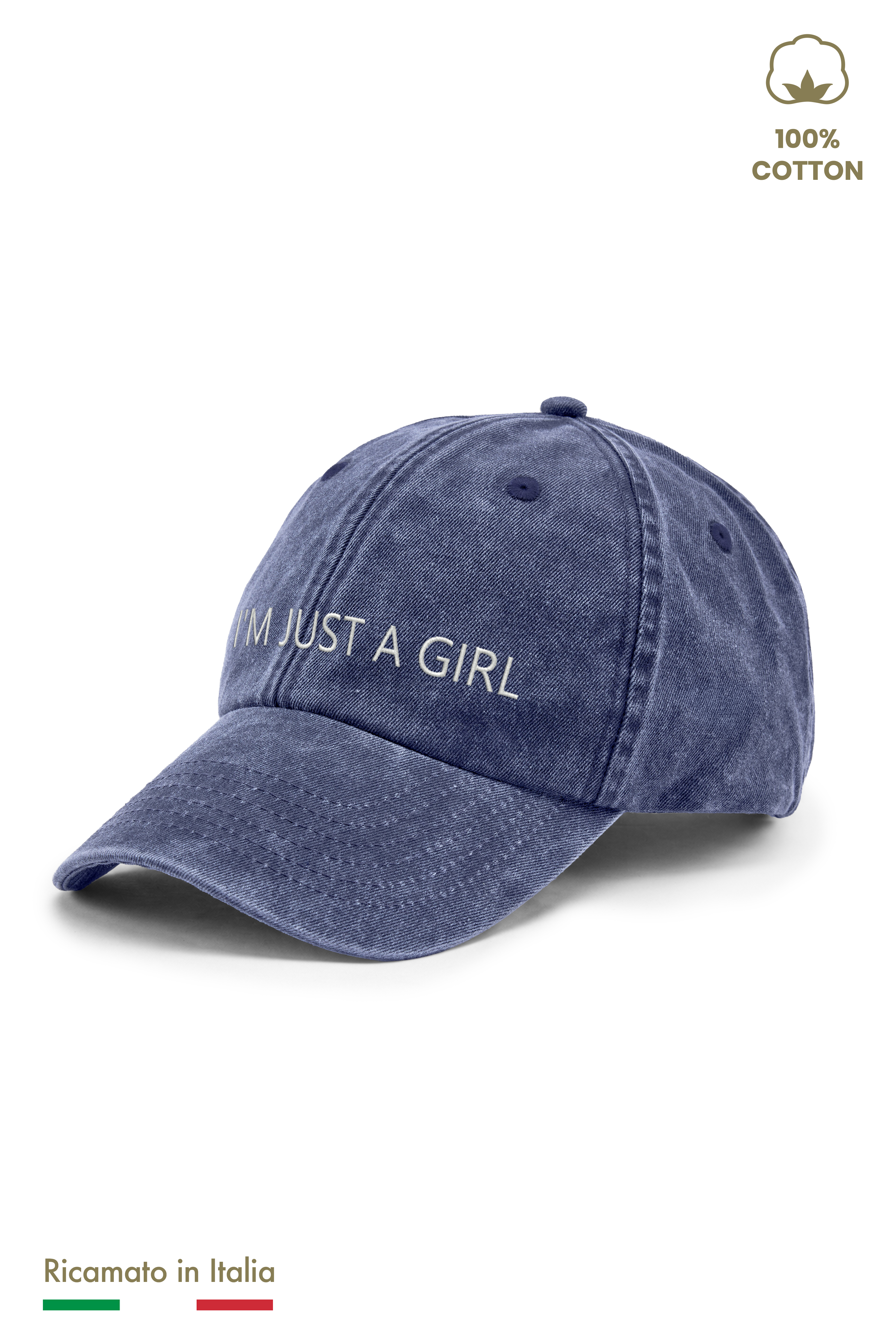 Cappellino Ricamato Bambina Vintage "I'M JUST A GIRL"