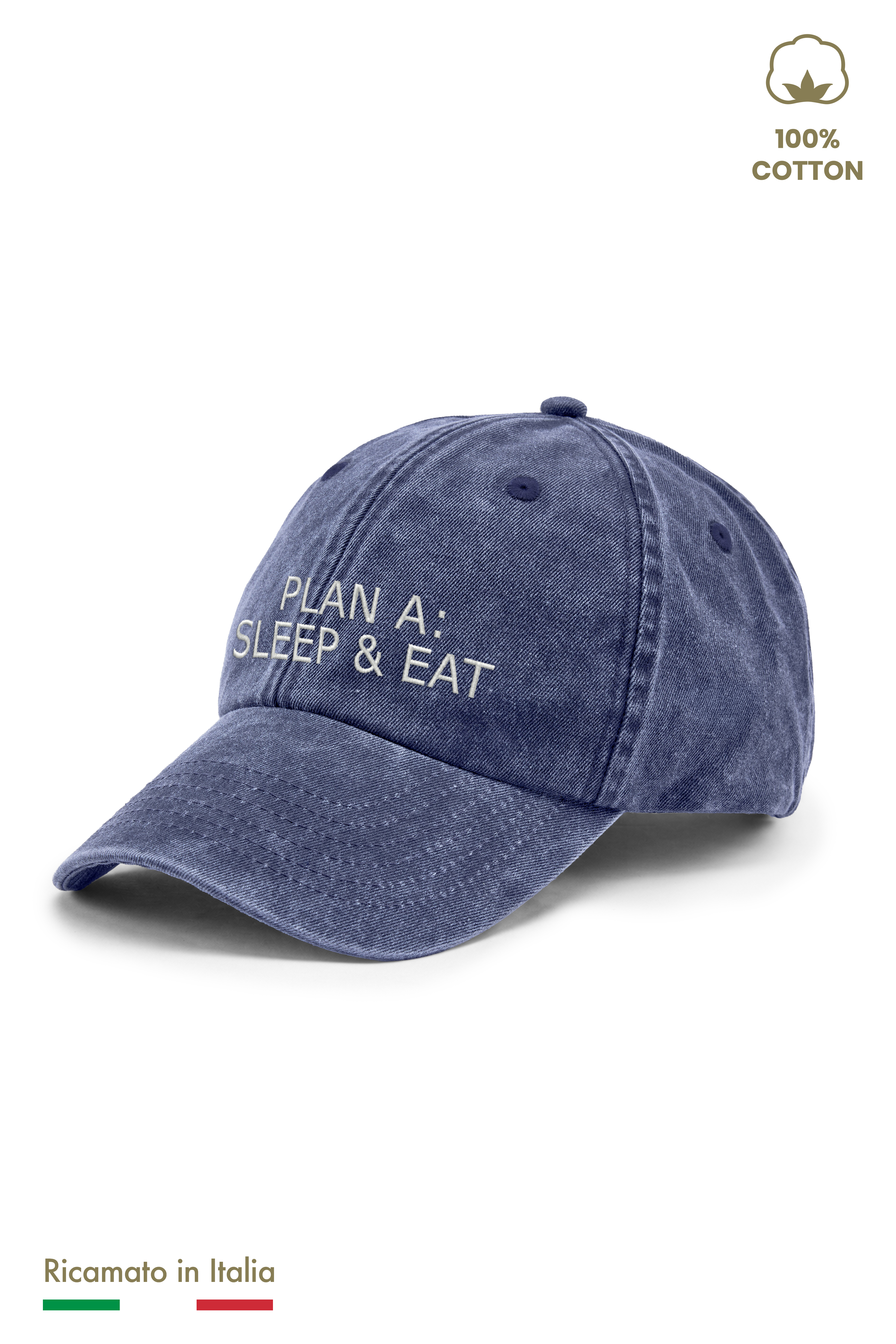 Cappellino vintage blu navy per bambino, vista tre quarti