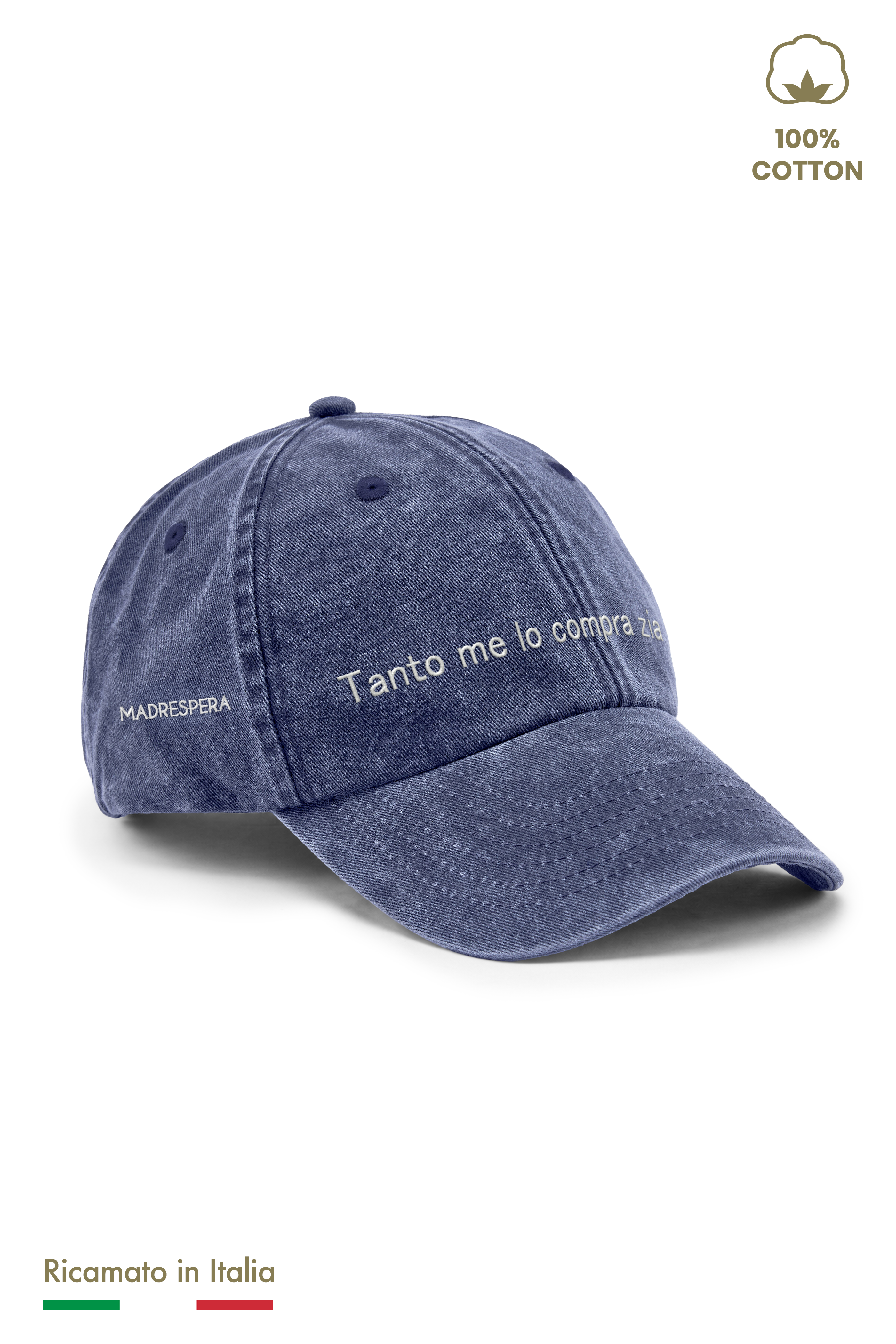 Cappellino Ricamato Bambino Unisex Vintage "Tanto me lo compra Zia"