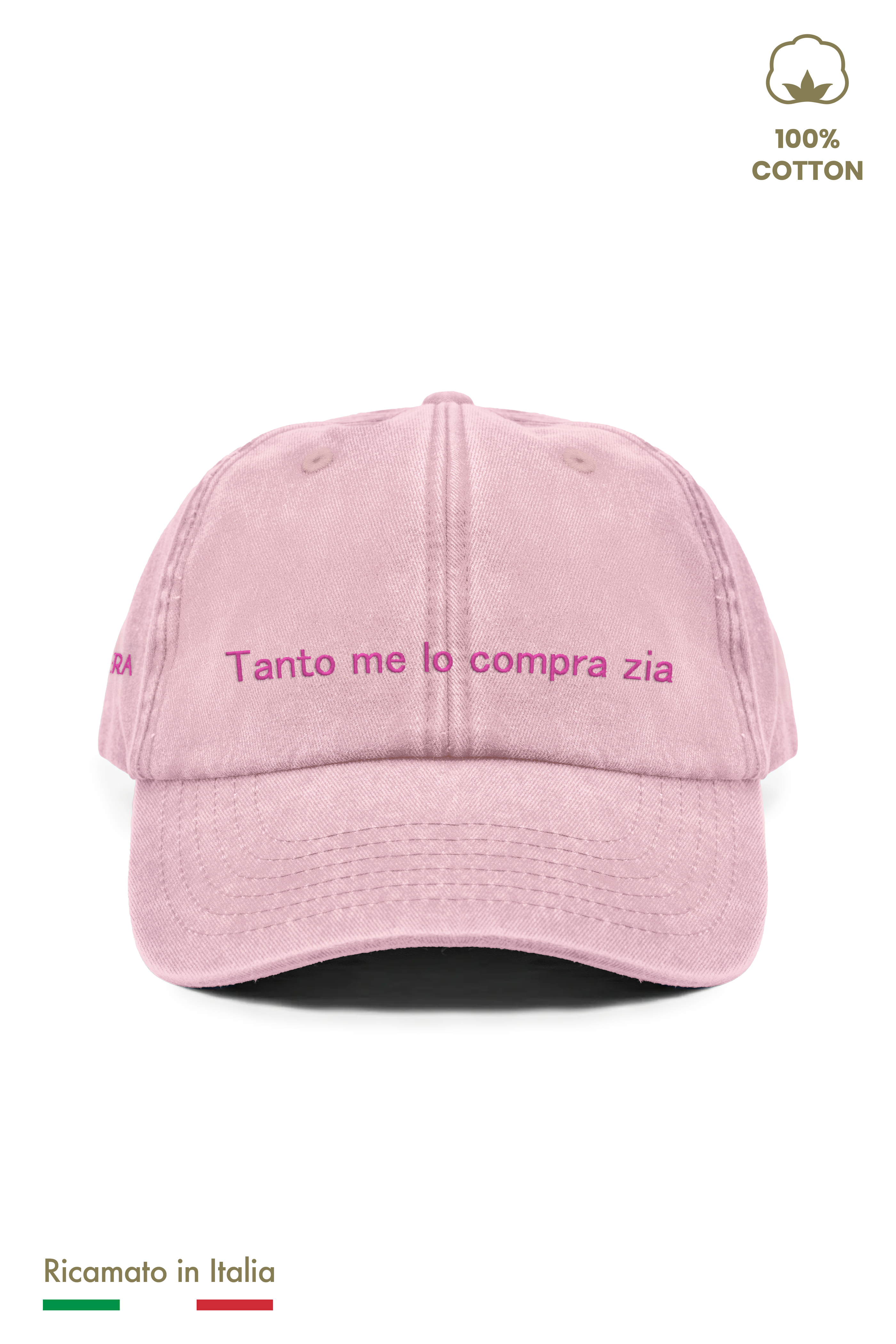 Cappellino Ricamato Bambino Unisex Vintage "Tanto me lo compra Zia"