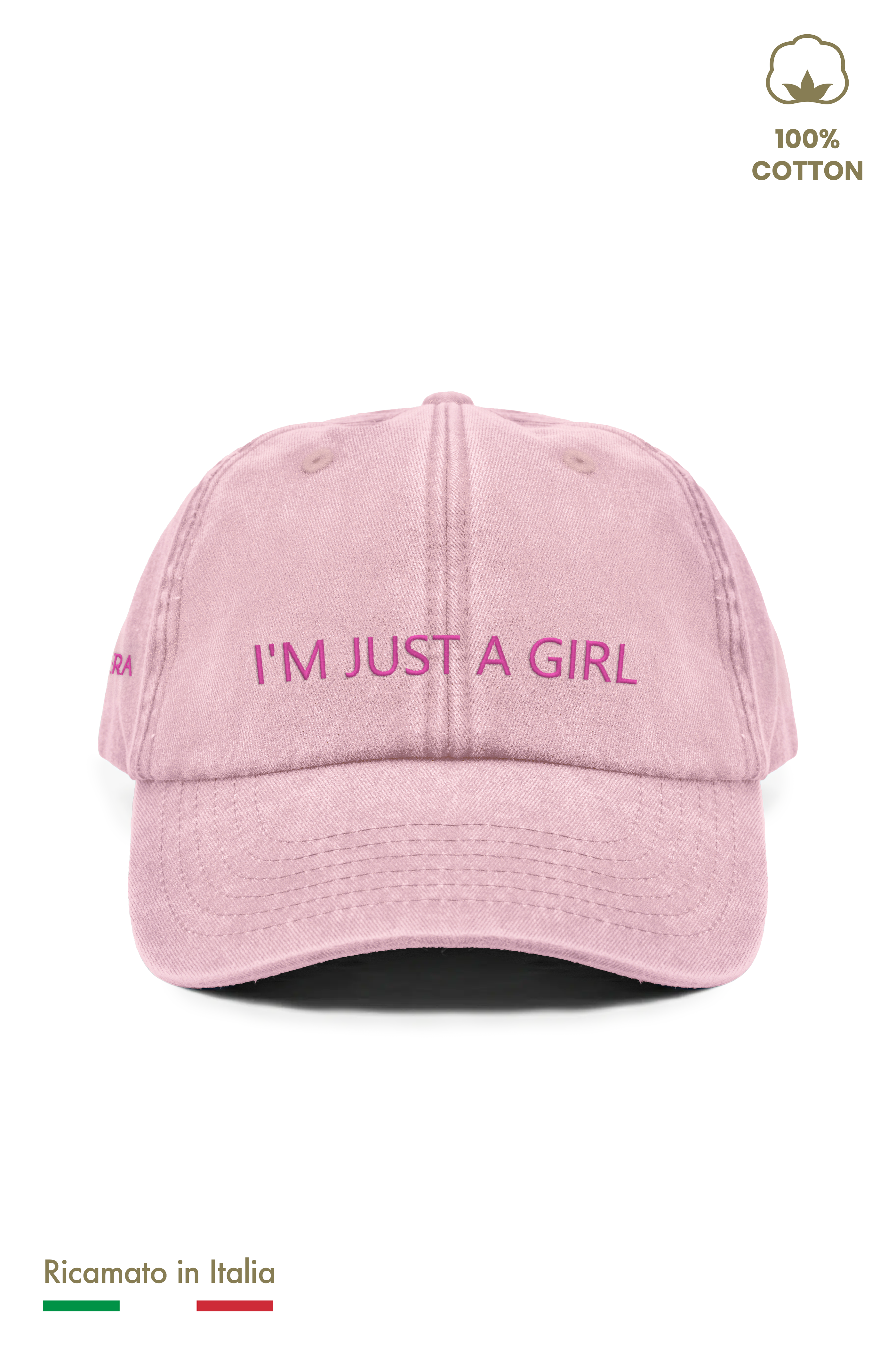 Cappellino Ricamato Bambina Vintage "I'M JUST A GIRL"