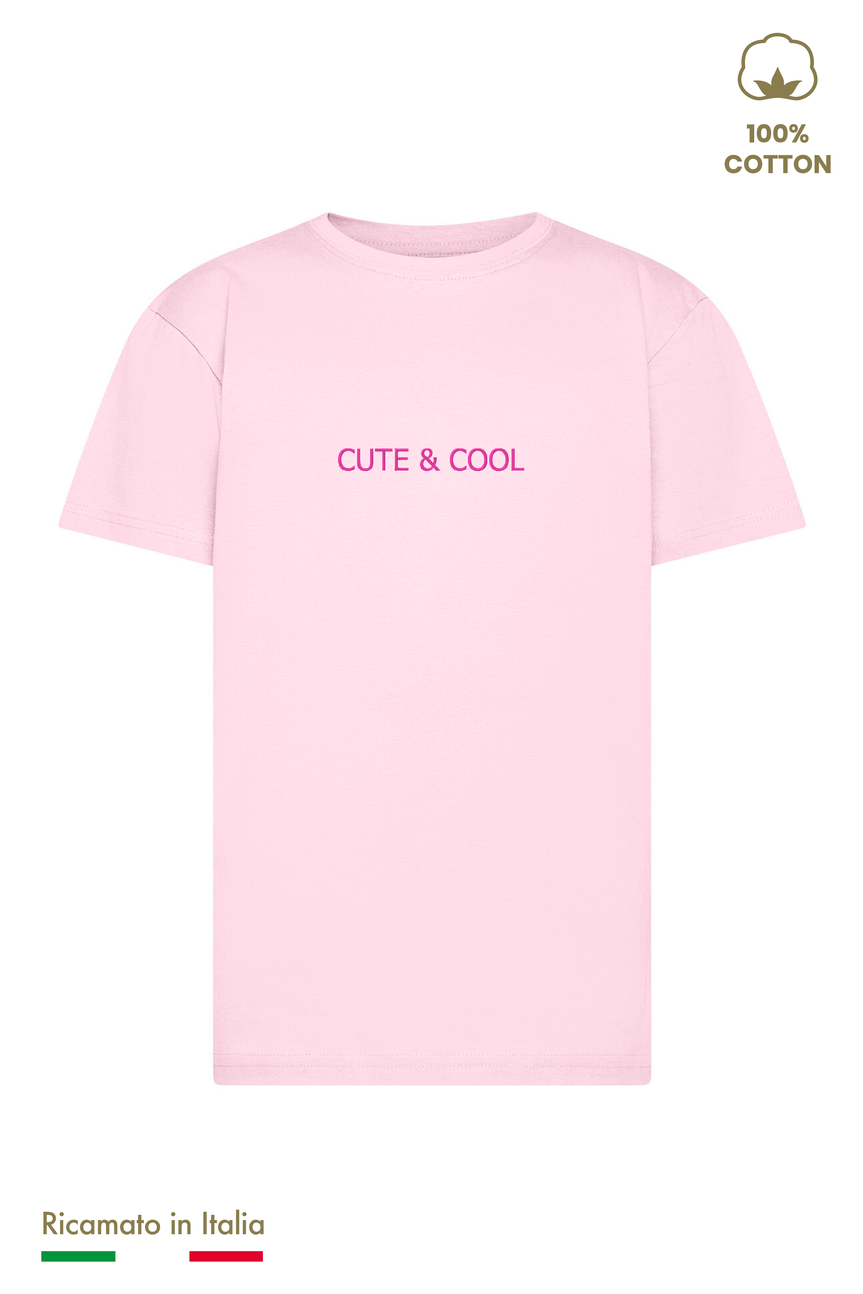 T-shirt Ricamata Bambino Unisex "CUTE & COOL"