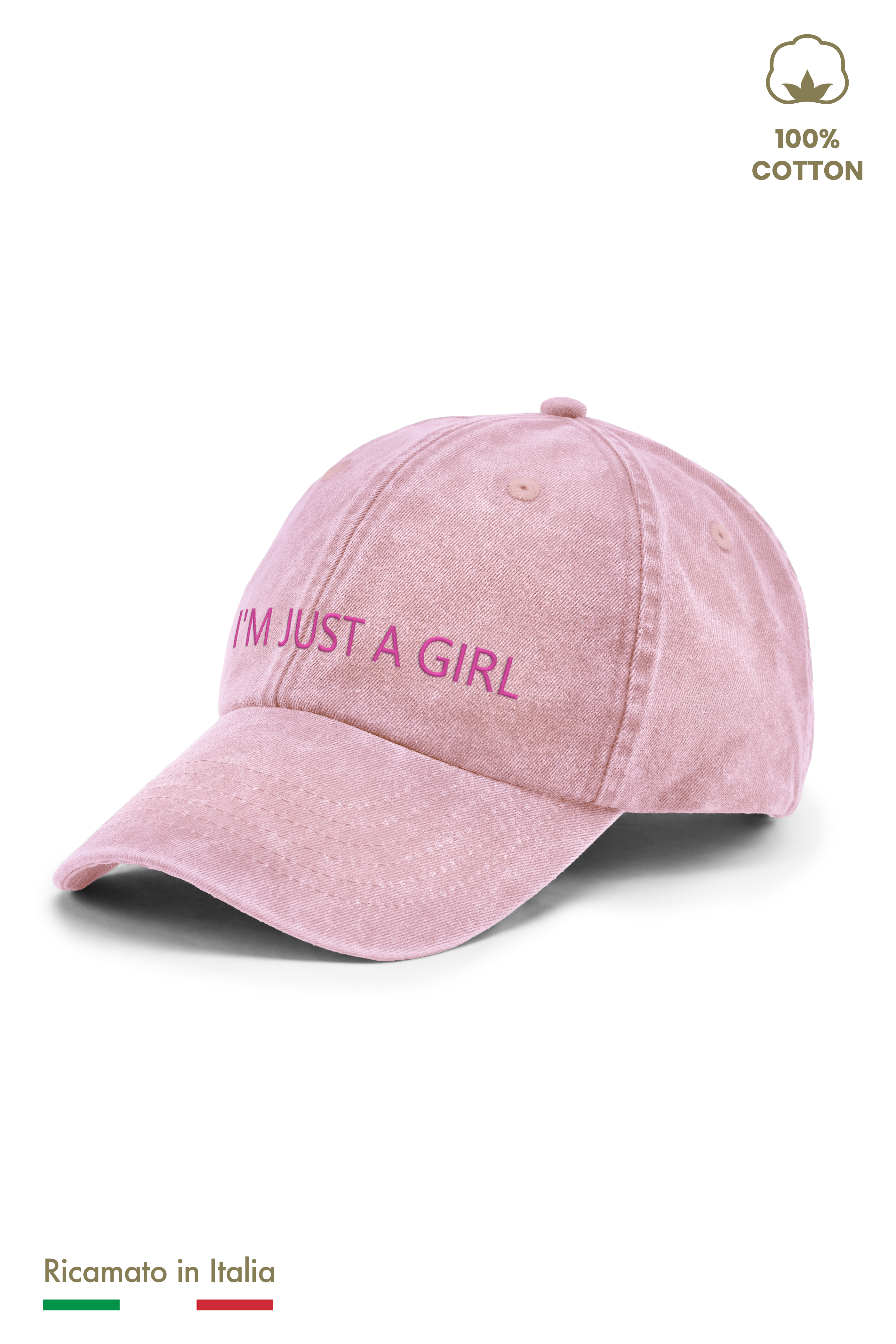 Cappellino Ricamato Bambina Vintage "I'M JUST A GIRL"
