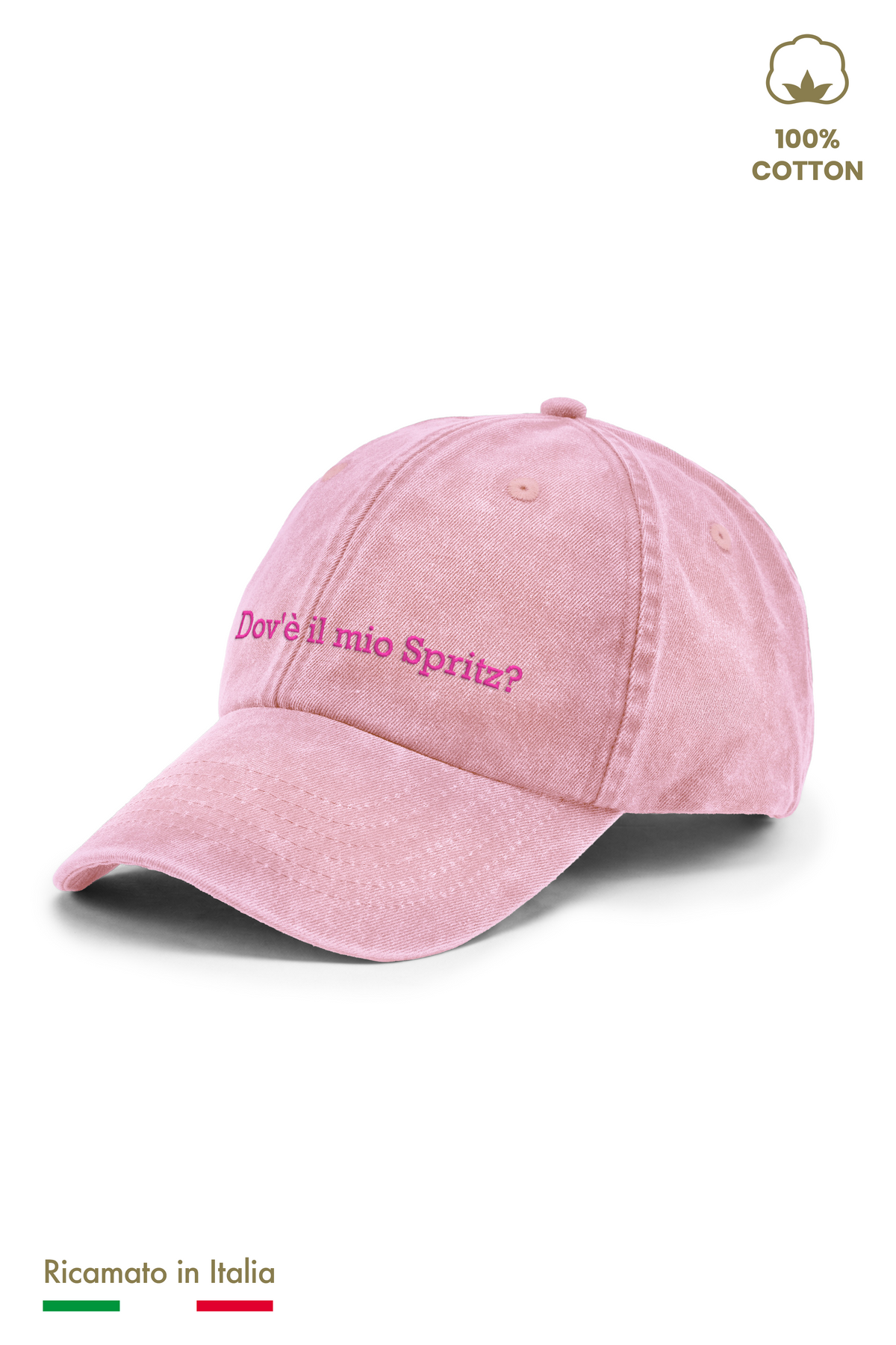 Cappellino Ricamato Bambino Unisex Vintage "Dov'è il mio spritz?"
