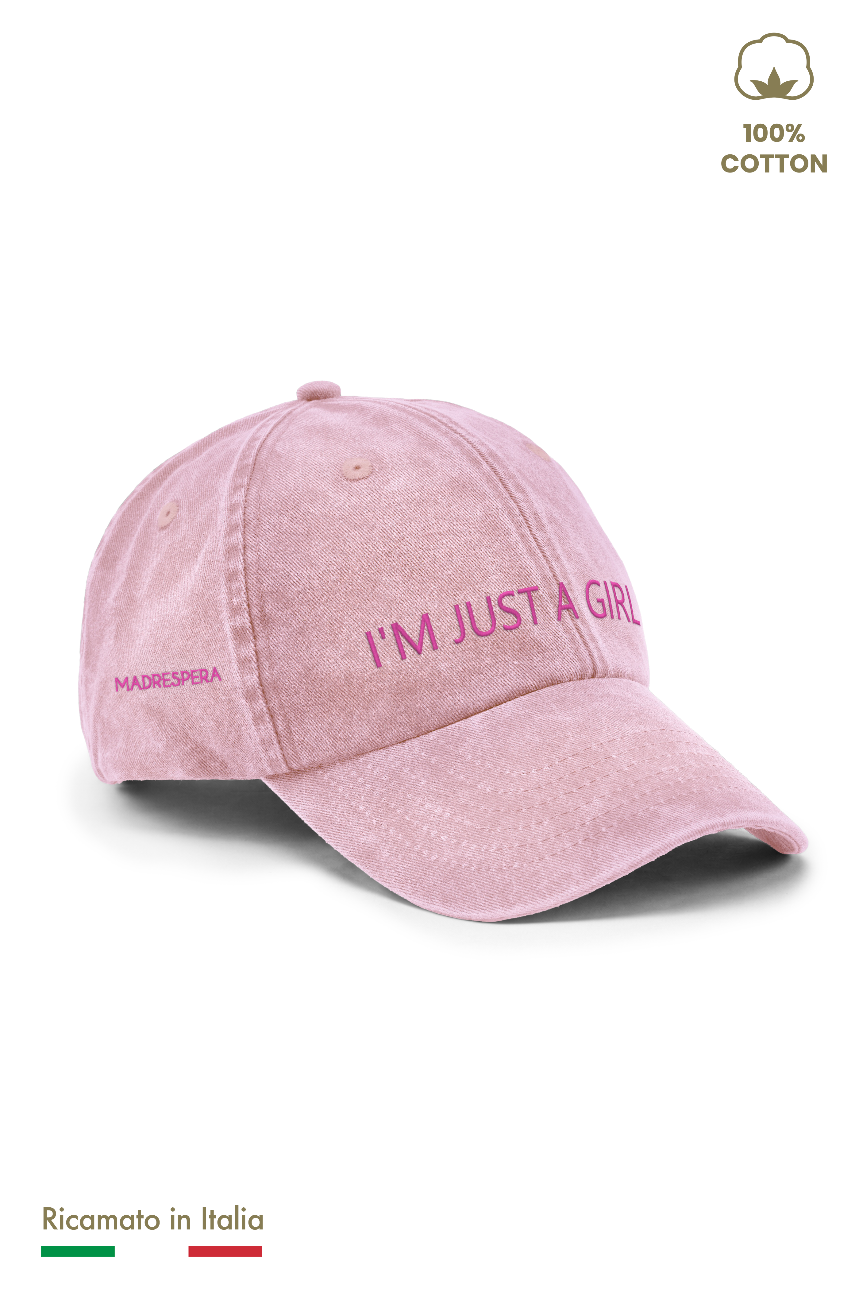Cappellino Ricamato Bambina Vintage "I'M JUST A GIRL"