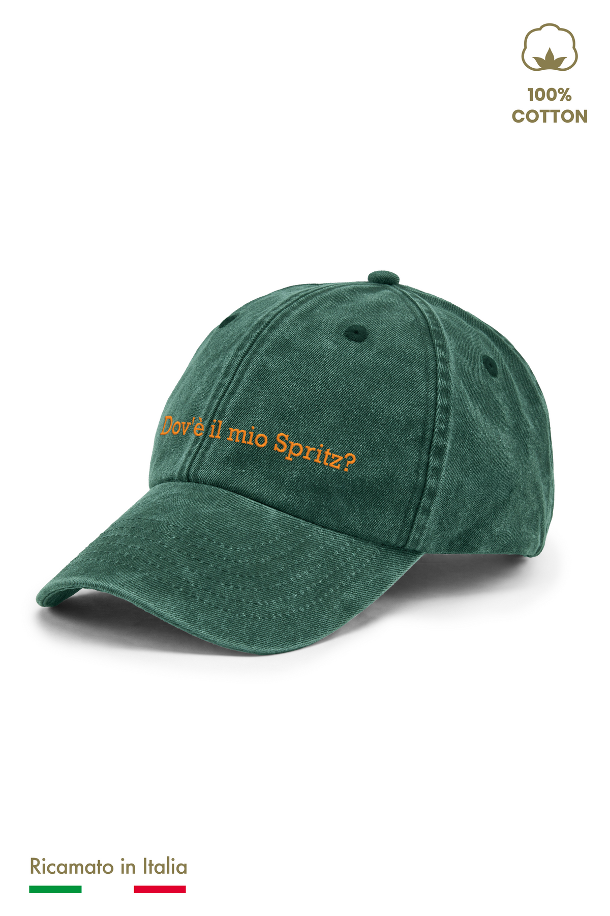 Cappellino Ricamato Bambino Unisex Vintage "Dov'è il mio spritz?"