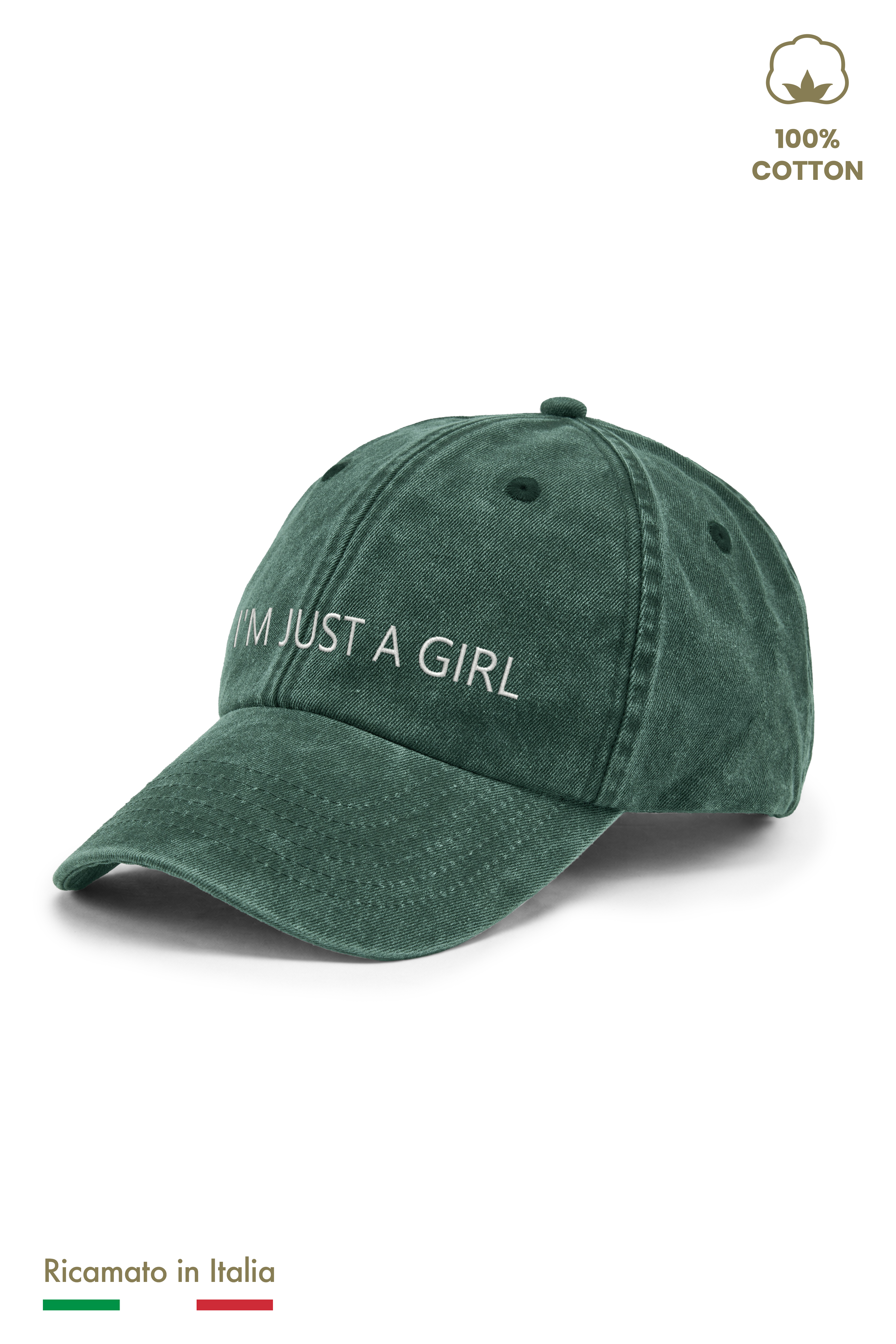 Cappellino Ricamato Bambina Vintage "I'M JUST A GIRL"