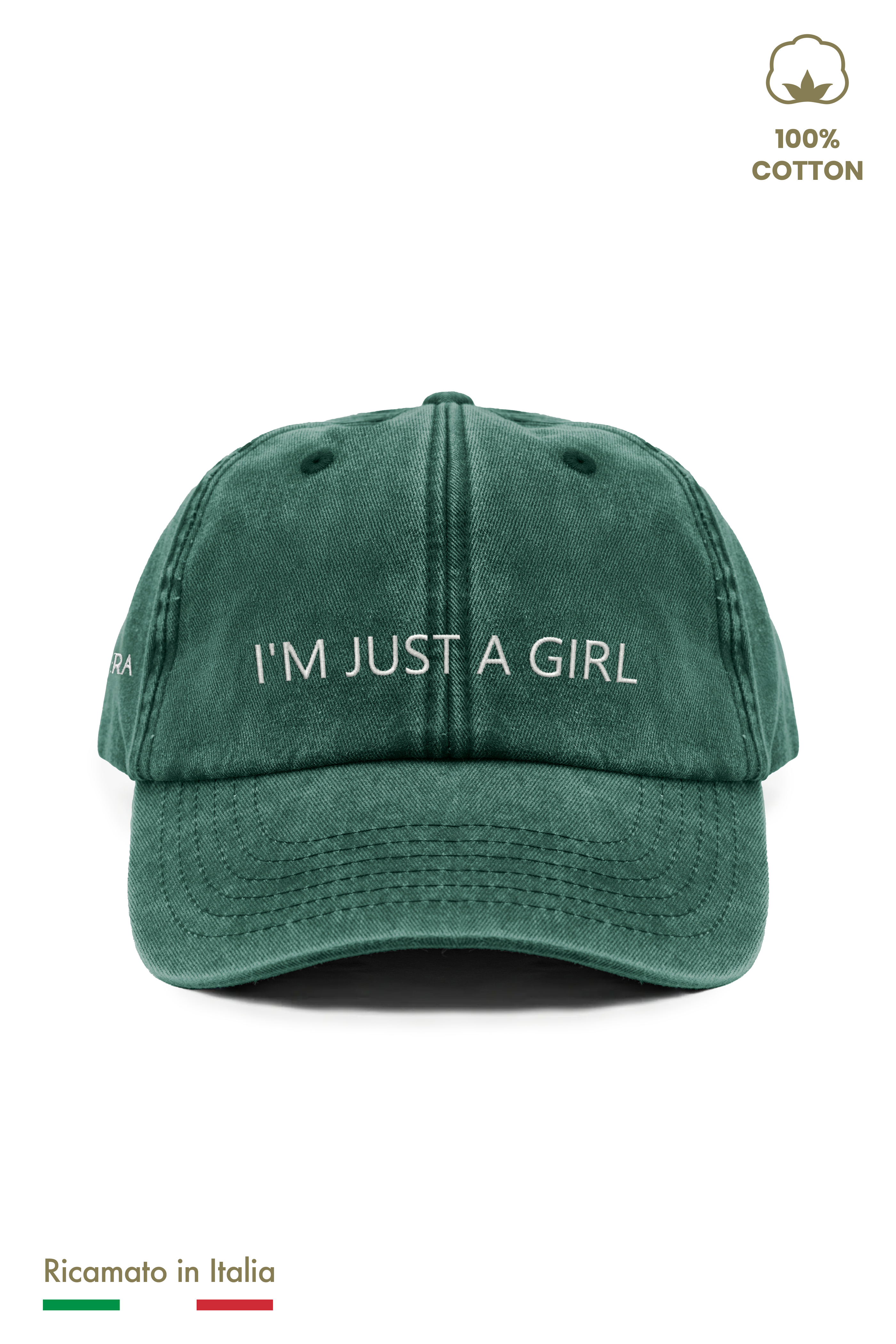 Cappellino Ricamato Bambina Vintage "I'M JUST A GIRL"